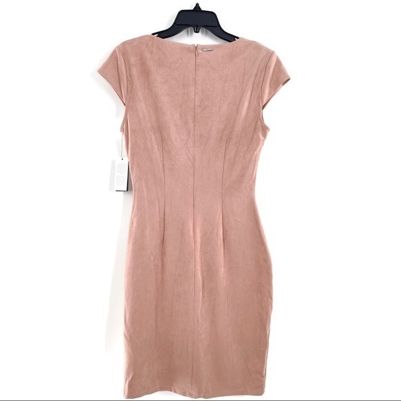 LAST ONE-Guess Estelle Faux Suede Ruched Party Dress~M Pink - Picture 5 of 6